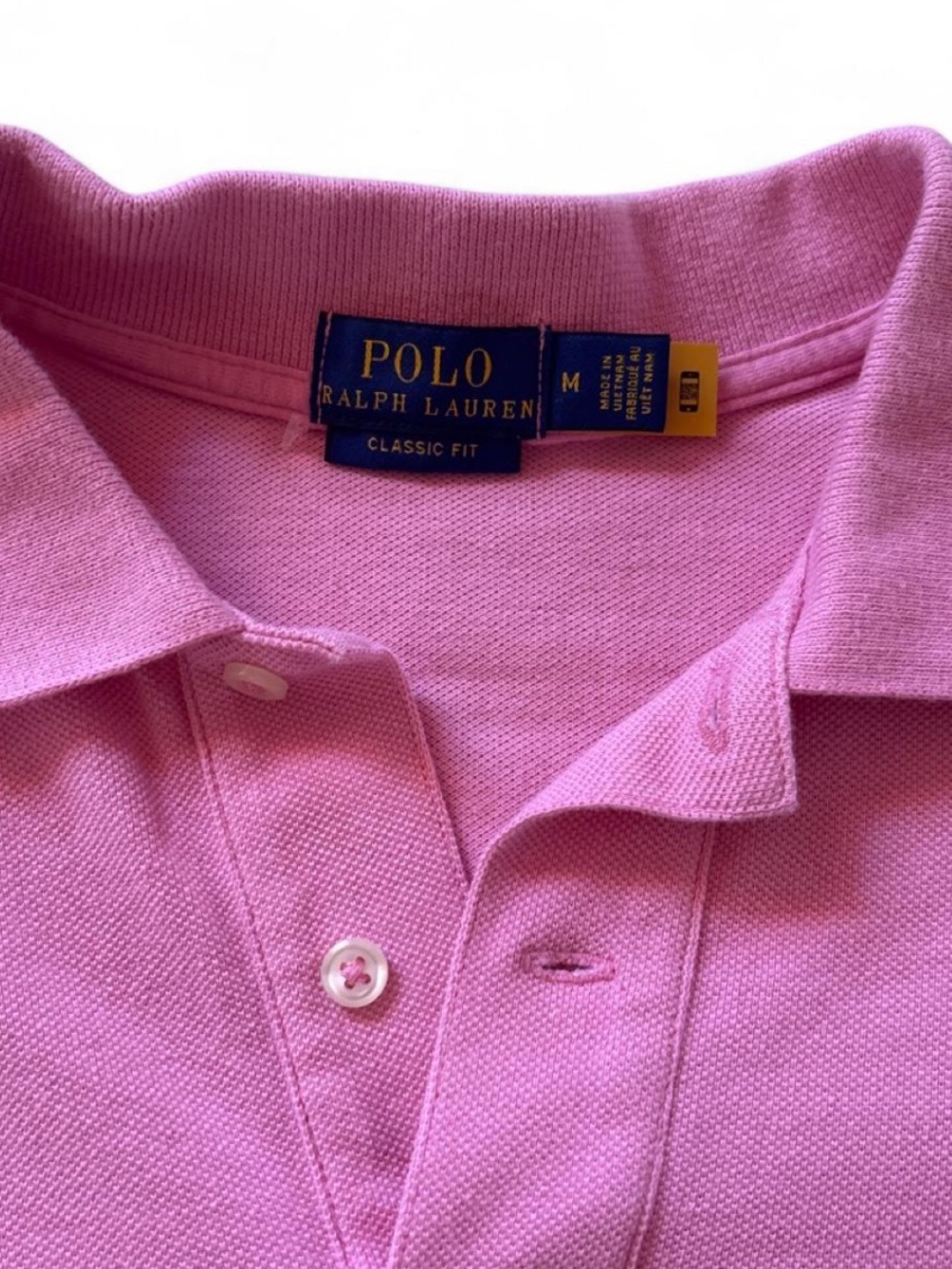Polo by Ralph Lauren Women’s Pink Classic Fit Polo with Navy Pony - Picture 4 of 4